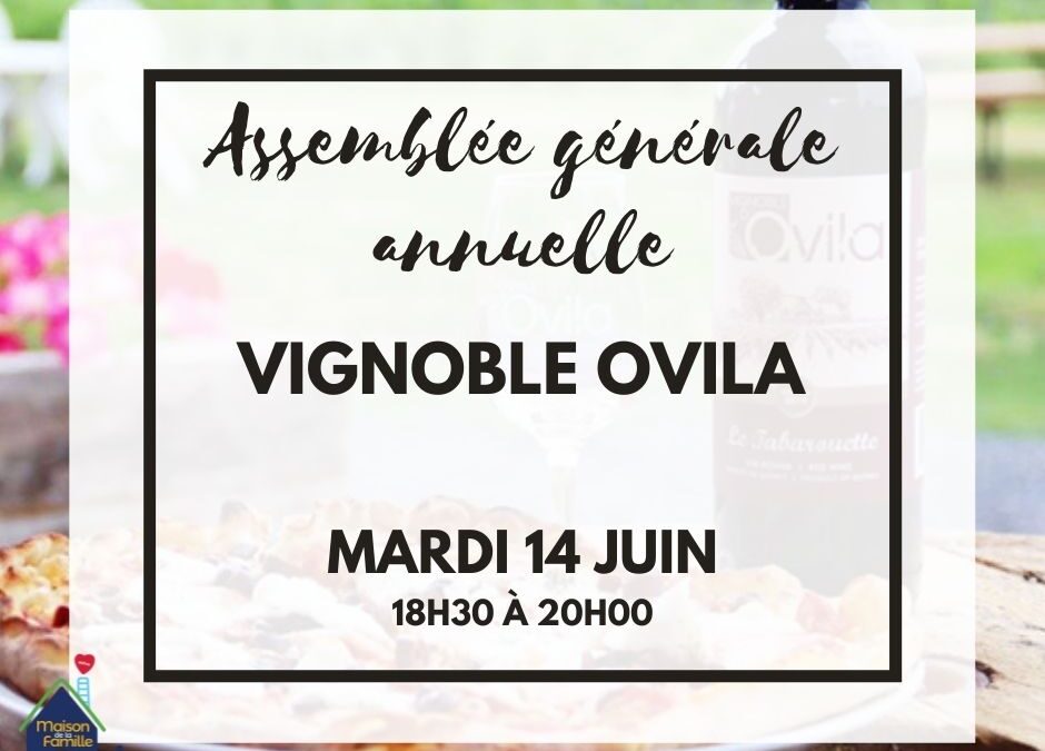 L’assemblée générale annuelle de la MFVS aura lieu le 14 juin, au vignoble Ovila